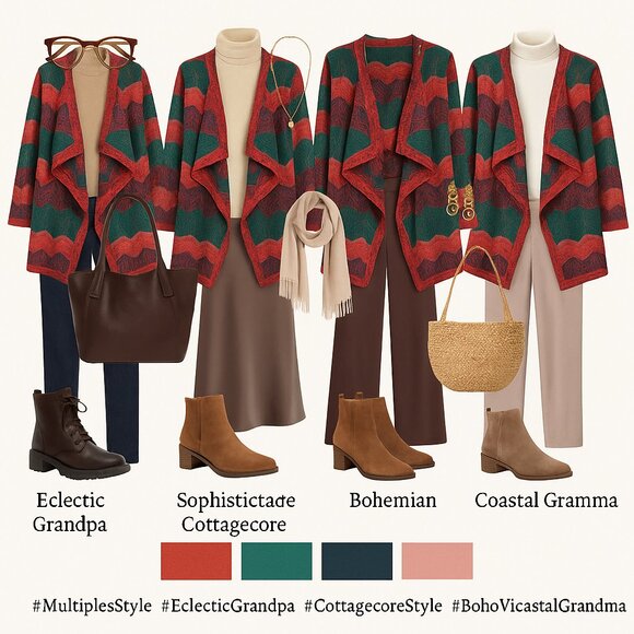 ✨ Multiples Chevron Open-Front Cardigan Sweater – Size Small ✨ - Picture 13 of 15